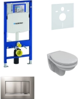Sada pro závěsné WC, klozet, tlačítko Sigma 30 matný/lesklý chrom, sedátko Ideal Standard Quarzo