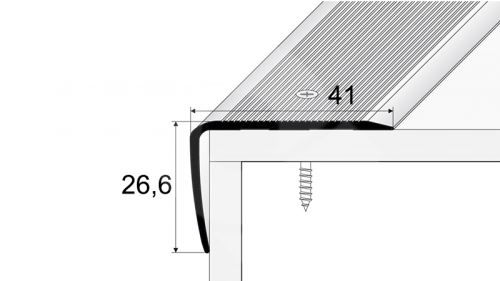 Schodová hrana samolepící Profil Team 41x27mm 2,7m šampaň