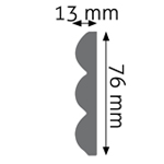 Stěnová lamela hladká Cezar polyuretanová pěna 13x76mm 2,4m