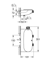 Termostatická sprchová baterie pod omítku se 2 ventily chrom Grohtherm SmartControl