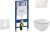 Sada pro závěsné WC, klozet, tlačítko Sigma 01 bílé, sedátko Ideal Standard Tesi