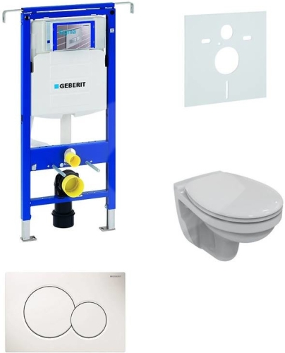 Sada pro závěsné WC, klozet, tlačítko Sigma 01 bílé, sedátko softclose Ideal Standard Quarzo