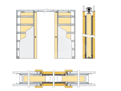 Pouzdro pro posuvné dveře do SDK 125mm Eclisse dvoukřídlé