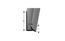 Vnitřní hliníkový profil 5mm dolní stříbrný 2,5m