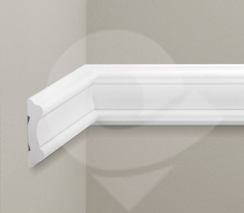 Stěnová lamela hladká Cezar flexi polyuretanová pěna 19x80mm 2,35m