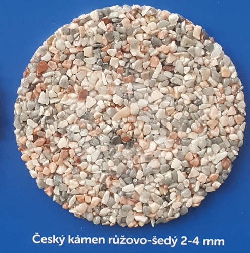 Český kámen růžovo - šedý Bali 2-4 mm 25kg
