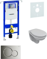 Sada pro závěsné WC, klozet, tlačítko Sigma 01 chrom, sedátko Ideal Standard Quarzo