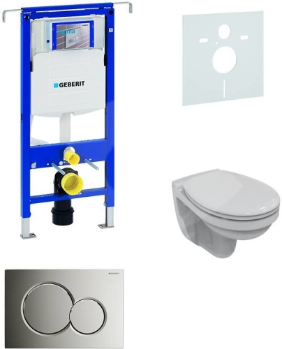 Sada pro závěsné WC, klozet, tlačítko Sigma 01 chrom, sedátko Ideal Standard Quarzo