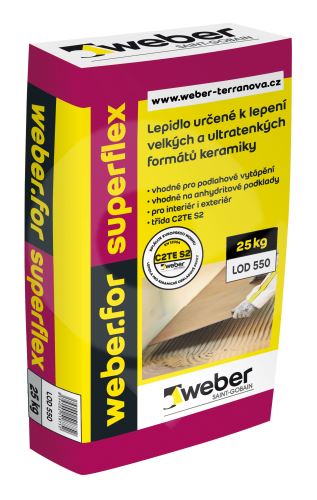 Lepidlo na obklady a dlažbu Weber.for superflex C2TE S2 25kg