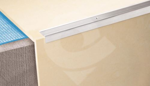 Schodová hrana vrtaná Cezar 35x15mm 1m stříbrná