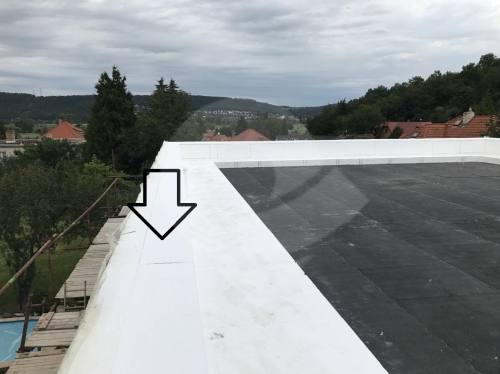 Montáž zateplení atiky střechy vodorovné lepením, cena práce m2 bez materiálu
