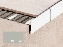 Balkonová T lišta bez okapničky Profilpas Protec CPEV hliník šedý popel RAL 7038 45x12,5x2,7m