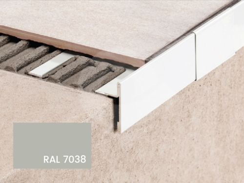 Balkonová T lišta bez okapničky Profilpas Protec CPEV hliník šedý popel RAL 7038 45x15x2,7m