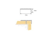 Schodová hrana vrtaná Cezar 25x10mm 2,7m šampaň (1)