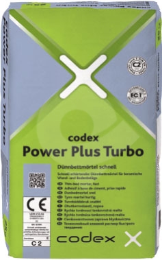 Rychlá flexibilní lepící malta CODEX Power Plus Turbo C2FT 25kg