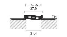 Celokovová objektová dilatace k přemostění spár Profilpas Projoint NZS eloxovaný hliník 10mm 2,7m