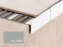 Balkonová T lišta bez okapničky Profilpas Protec CPEV hliník šedý kovový RAL 9006 45x15x2,7m