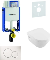 Sada pro závěsné WC, klozet, tlačítko Sigma 01 bílá, sedátko Villeroy &amp; Boch