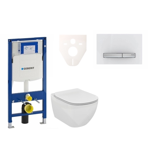 Sada pro závěsné WC, klozet, tlačítko Sigma 50 výplň bílá, sedátko Ideal Standard Tesi