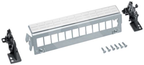 Patch panel Hager prázdný pro montáž prvku 12x Keystone Jack na lištu DIN Hager