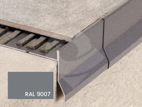 Balkonová T lišta s okapničkou Profilpas Protec CPCV hliník šedý RAL 9007 55x12,5x2,7m
