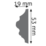 Stěnová lamela ozdobná Cezar polyuretanová pěna 19x53mm 2,4m