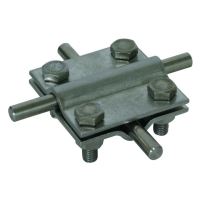 Křížová svorka bez mezidestičky pro 2 kruhové a ploché vodiče 60x60x3mm Dehn