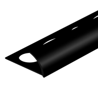Obloučková ukončovací lišta otevřená Cezar pvc černá 7mm 2,5m