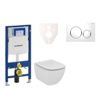 Sada pro závěsné WC, klozet, tlačítko Sigma 20 bílá/lesklý chrom, sedátko softclose Villeroy &amp; Boch