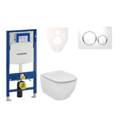 Sada pro závěsné WC, klozet, tlačítko Sigma 20 bílá/lesklý chrom, sedátko softclose Villeroy & Boch