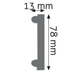 Stěnová lamela ozdobná Cezar polyuretanová pěna 13x78mm 2,4m (1)