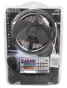 PHT LED pásek 5 m 60LED/m 5050 RGB s adaptérem a dálkovým ovladačem