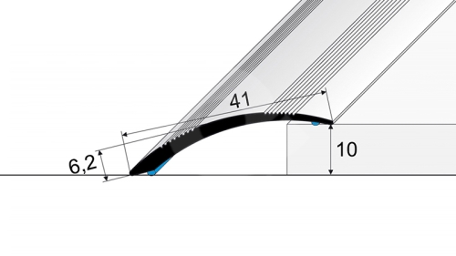 Přechodová lišta Profil Team samolepící 41mm 1m inox