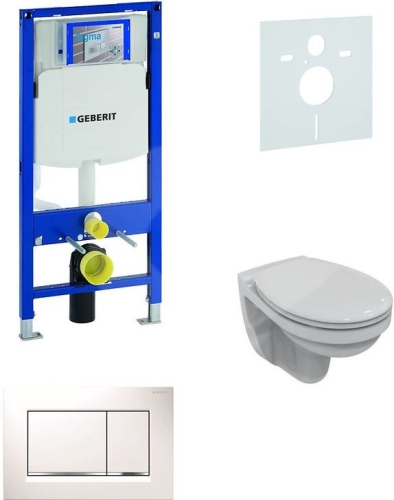 Sada pro závěsné WC, klozet, tlačítko Sigma 30 bílá/lesklý chrom, sedátko Ideal Standard Quarzo