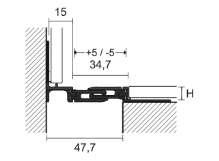 Celokovová objektová dilatace podlaha/zeď Profilpas Projoint NZS/L eloxovaný hliník 12,5mm 2,7m