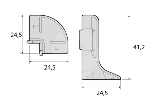 Vnitřní roh k soklové liště samolepící Profil Team Inox 40mm 2ks/bal