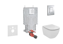 Sada předstěnové instalace, sprchovací toalety a sedátka softclose Tece, tlačítka Skate Cosmo, Rimless